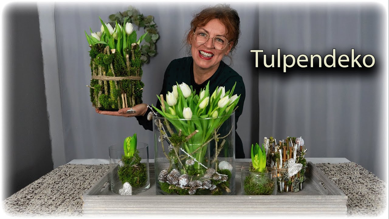 Mit wenig Aufwand kannst du Tulpen ganz natürlich dekorieren🌷🌷🌷