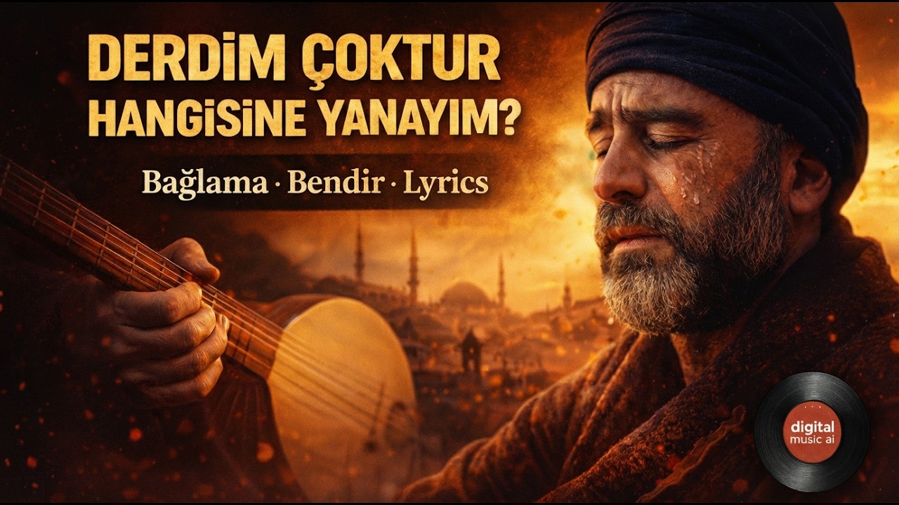 DERDİM ÇOKTUR HANGİSİNE YANAYIM? | Bağlama • Bendir • Lyrics | Digital Music AI
