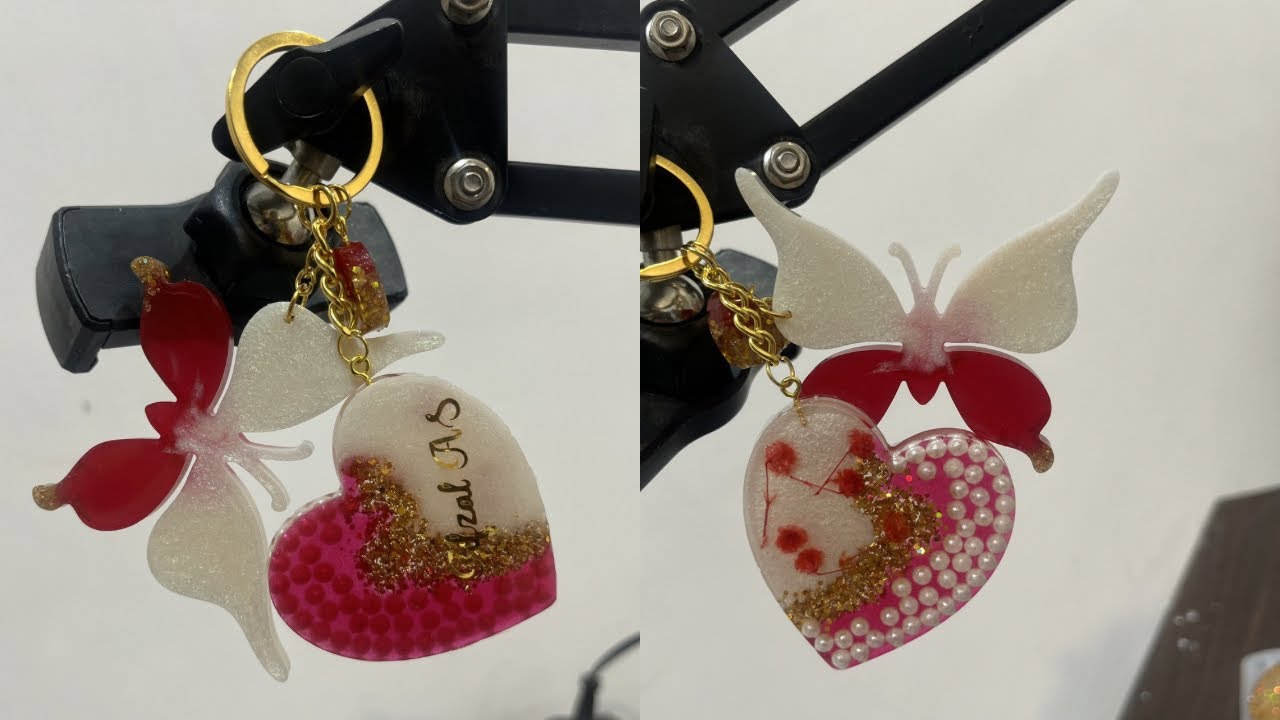 Epoxy Resin Tutorial/ Step by Step /Heart Resin keychain 