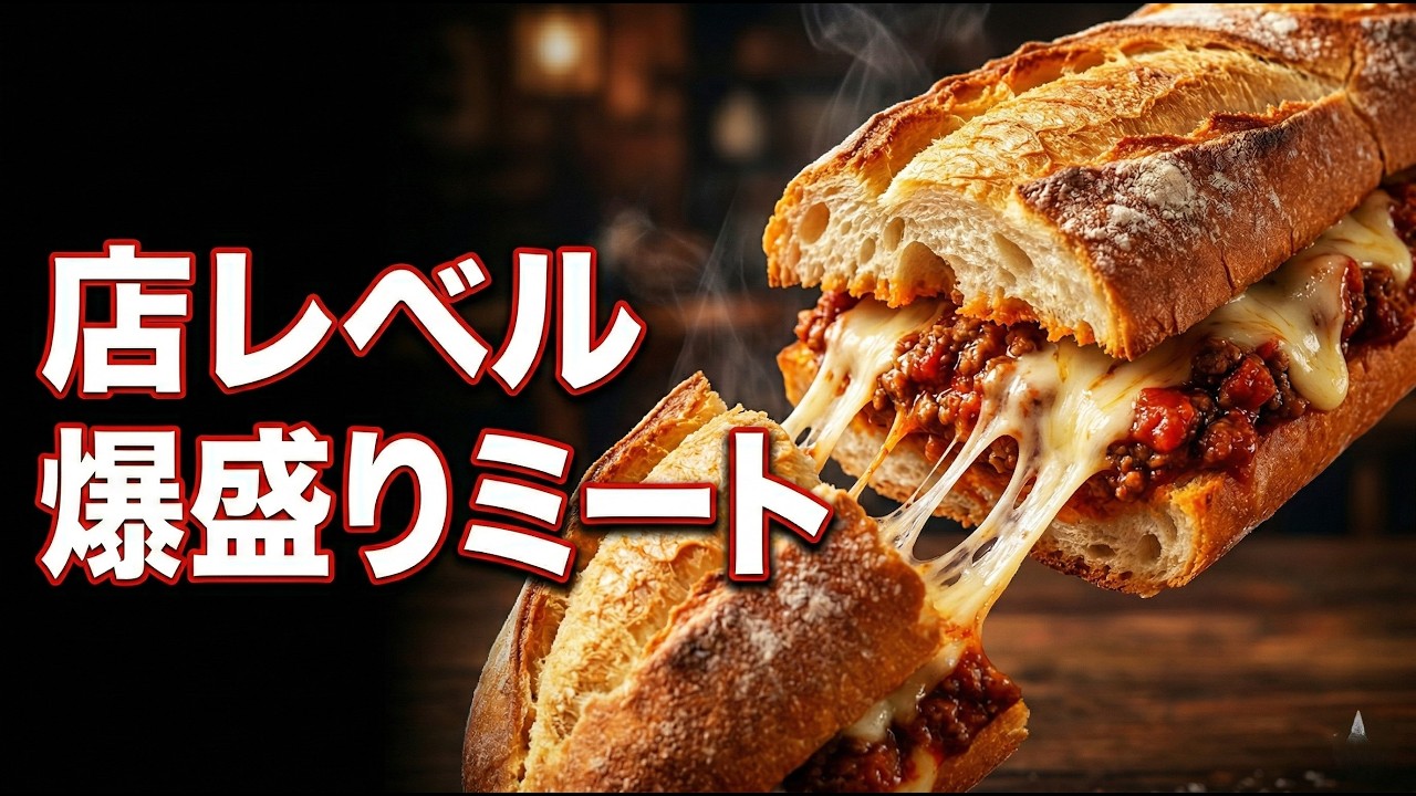 【店レベル】爆盛りミートパン｜焼くだけ簡単・節約レシピ