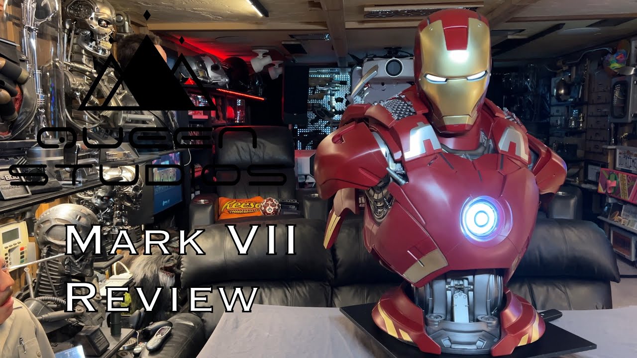 Queen Studios Mark VII 7 Life Size Bust 4K Unboxing and Review 1:1 #movie #Avengers #Tony Stark