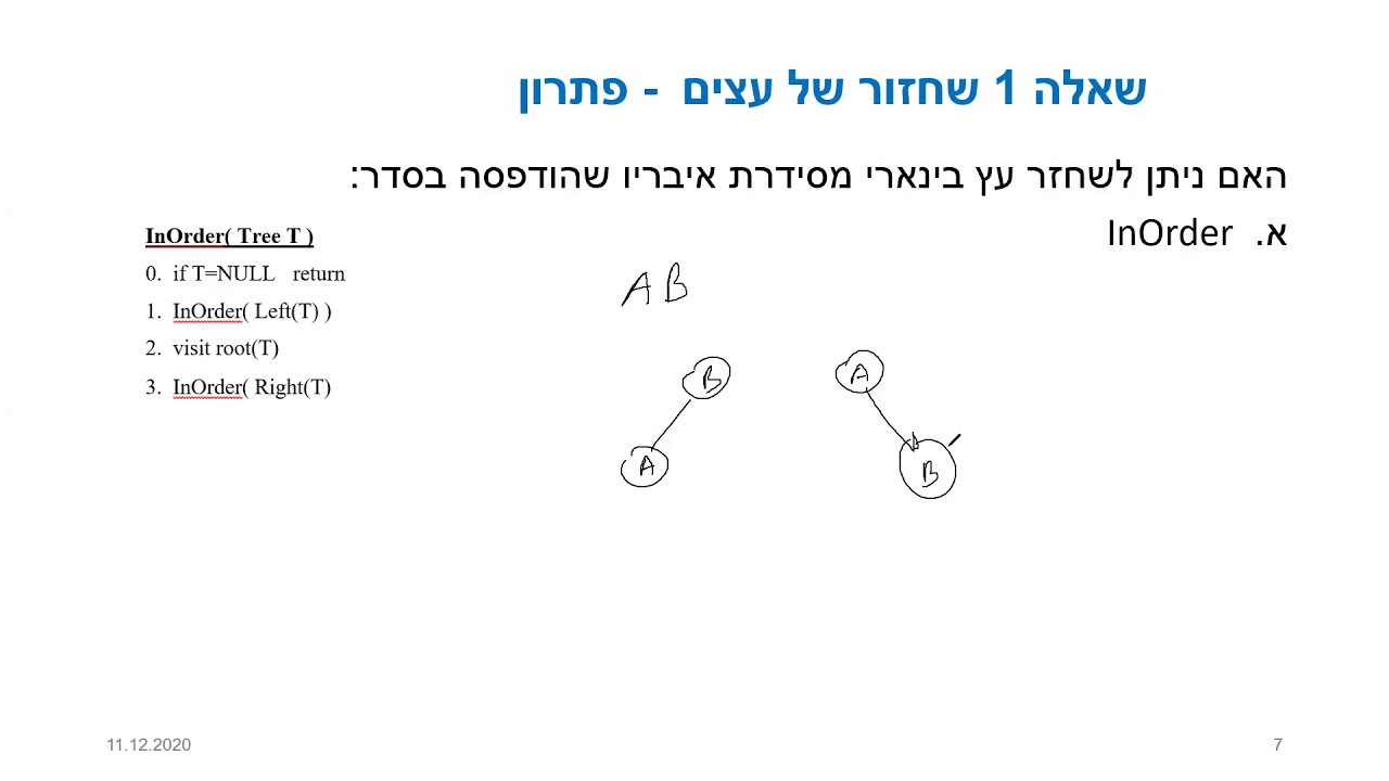 תרגול 8 - סריקות בעץ בינארי , ערימה