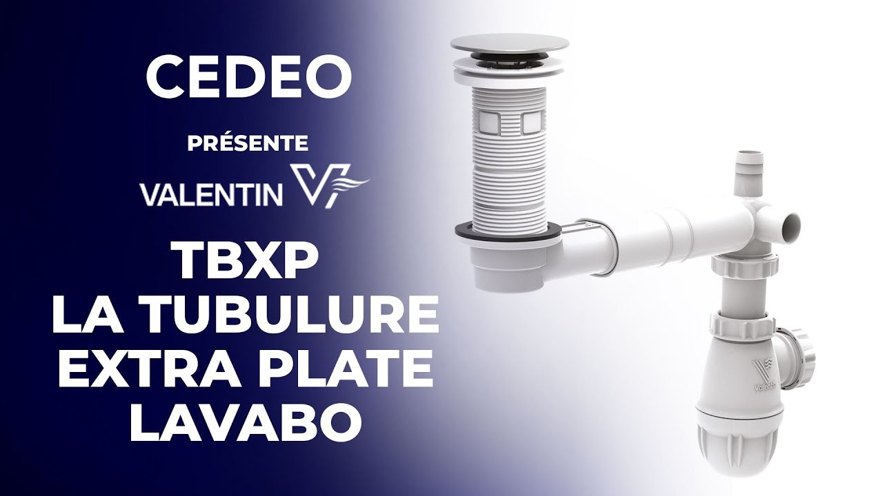CEDEO présente la tubulure extra-plate lavabo avec bonde intégrée de Valentin