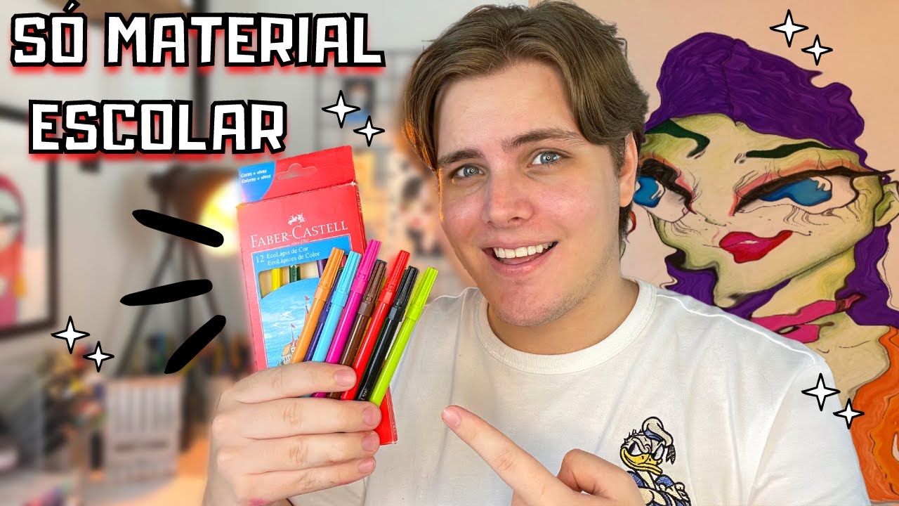 DESENHANDO APENAS COM MATERIAIS ESCOLARES | ME SURPREENDI!