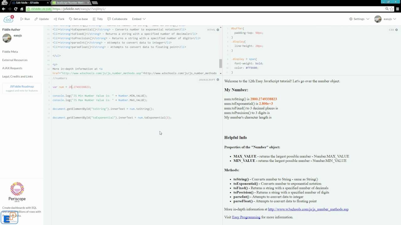 Easy JavaScript - Number Methods (12)