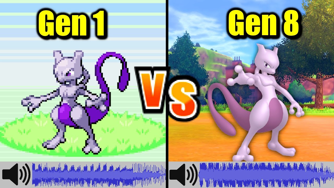 Pokémon Cry Comparison - Red & Blue VS Sword & Shield (Gen 1 VS Gen 8)
