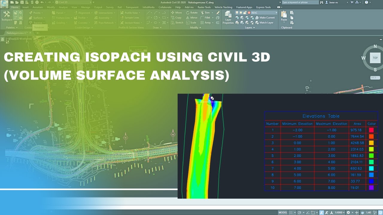 Create ISOPACH using Civil 3D