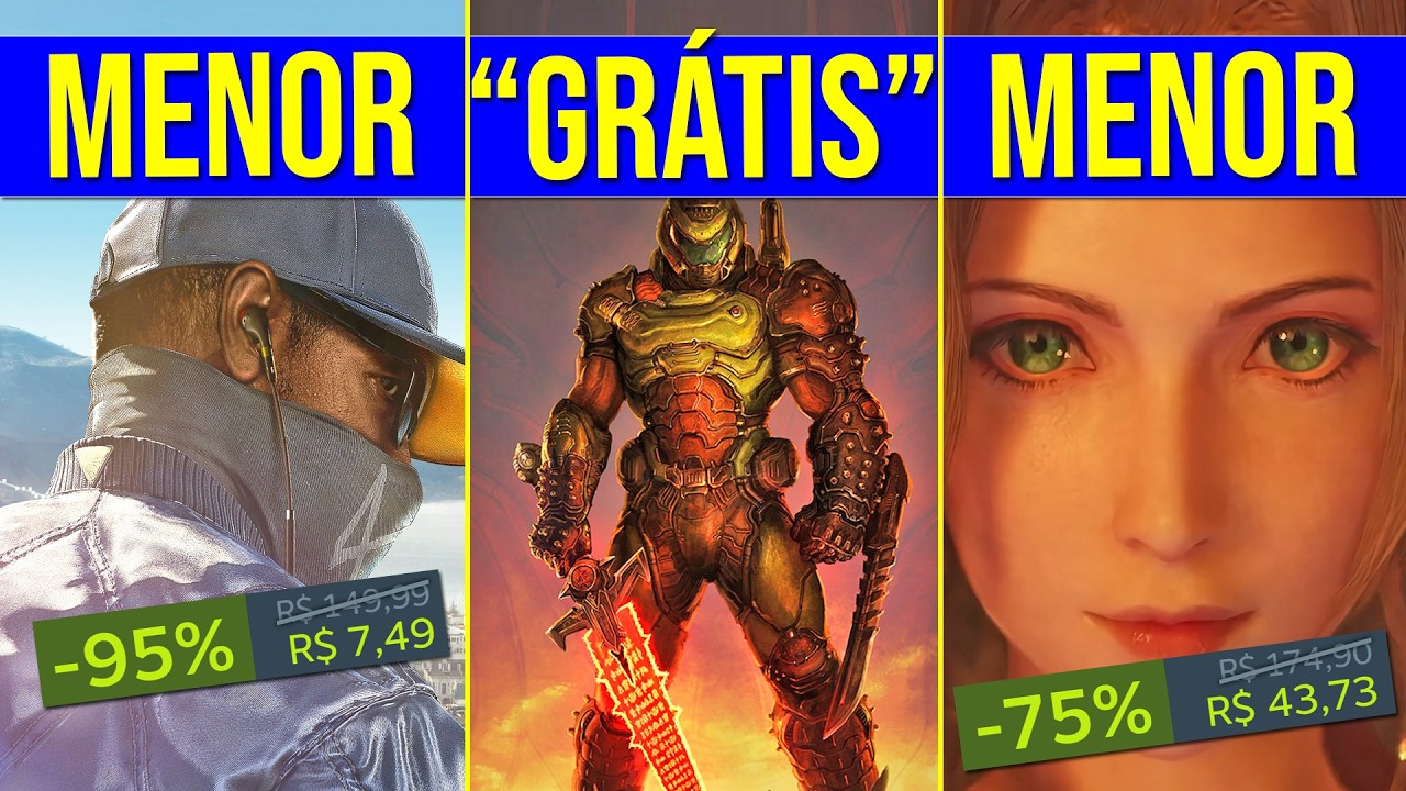 JOGOS GR&Aacute;TIS na STEAM e DOOM ETERNAL no PRIME, promo&ccedil;&atilde;o da UBISOFT e MENOR PRE&Ccedil;O de FF 7 Remake