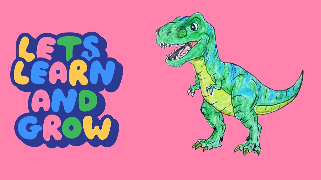 Как нарисовать динозавра Тираннозавра Рекса 🦖 | Простой пошаговый урок рисования для детей | Урок...