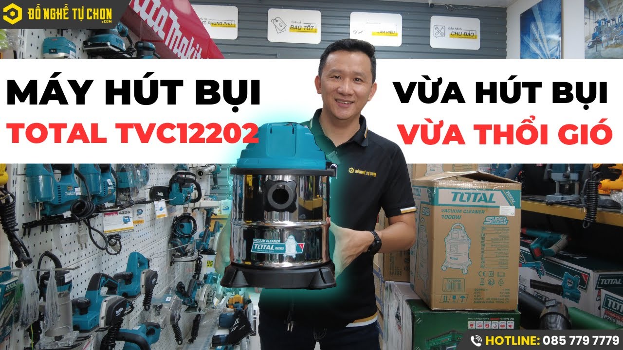 Máy hút bụi Total TVC12202 12L, giá cực sốc, vừa hút bụi vừa thổi gió I Đồ Nghề Tự Chọn