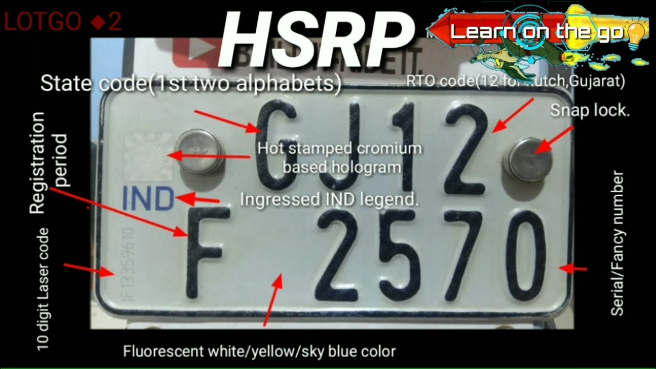 HSRP ( High Security Registration Plate.)