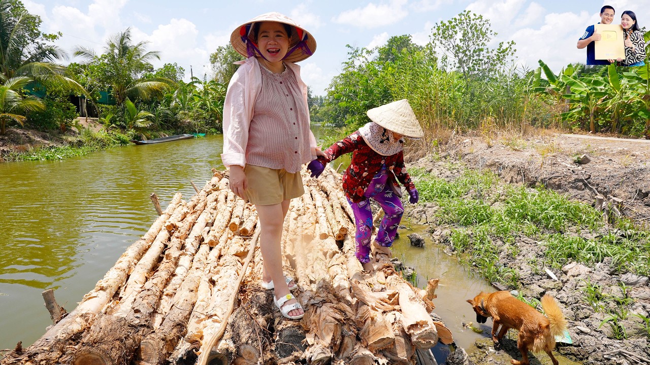 Ghe chuyển c&acirc;y Tr&agrave;m chuẩn bị đ&agrave;o đ&igrave;a c&aacute; ăn to&agrave;n m&oacute;n ngon miền t&acirc;y ở qu&ecirc; nh&agrave; Phan Diễm