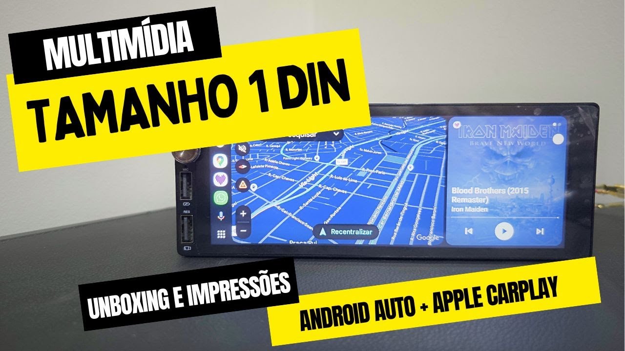 MULTIMÍDIA 1 DIN COM ANDROID AUTO + CARPLAY + BLUETOOTH E PREÇO BACANINHA