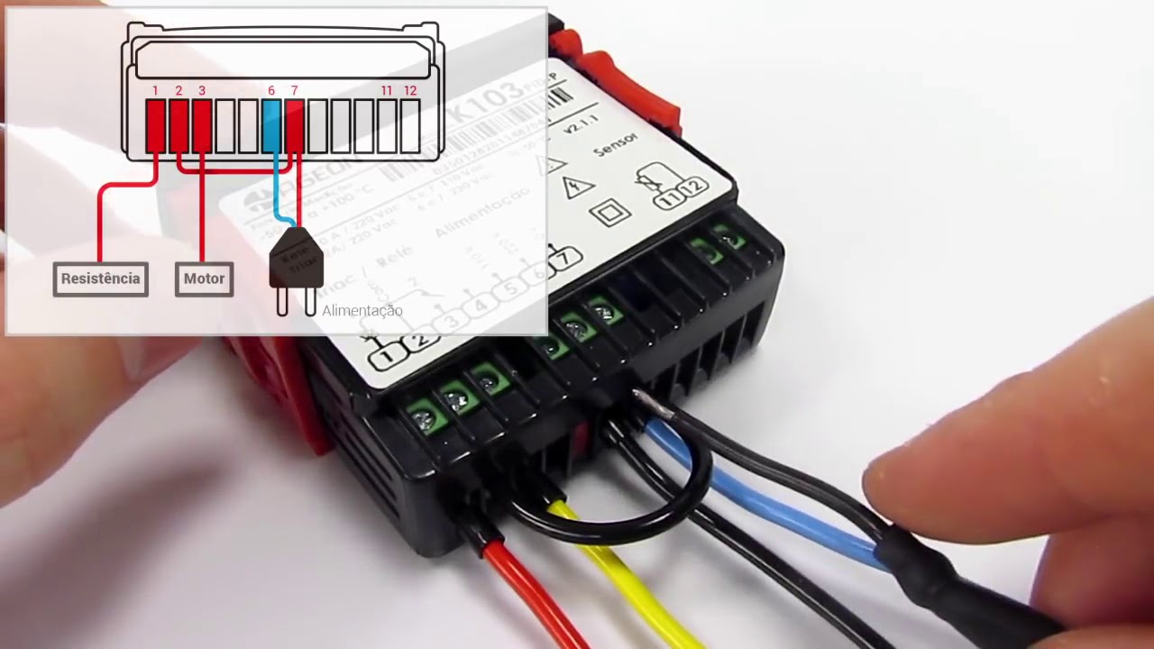 Ligação elétrica do Controlador de Temperatura K103 PID para Chocadeiras Versão P