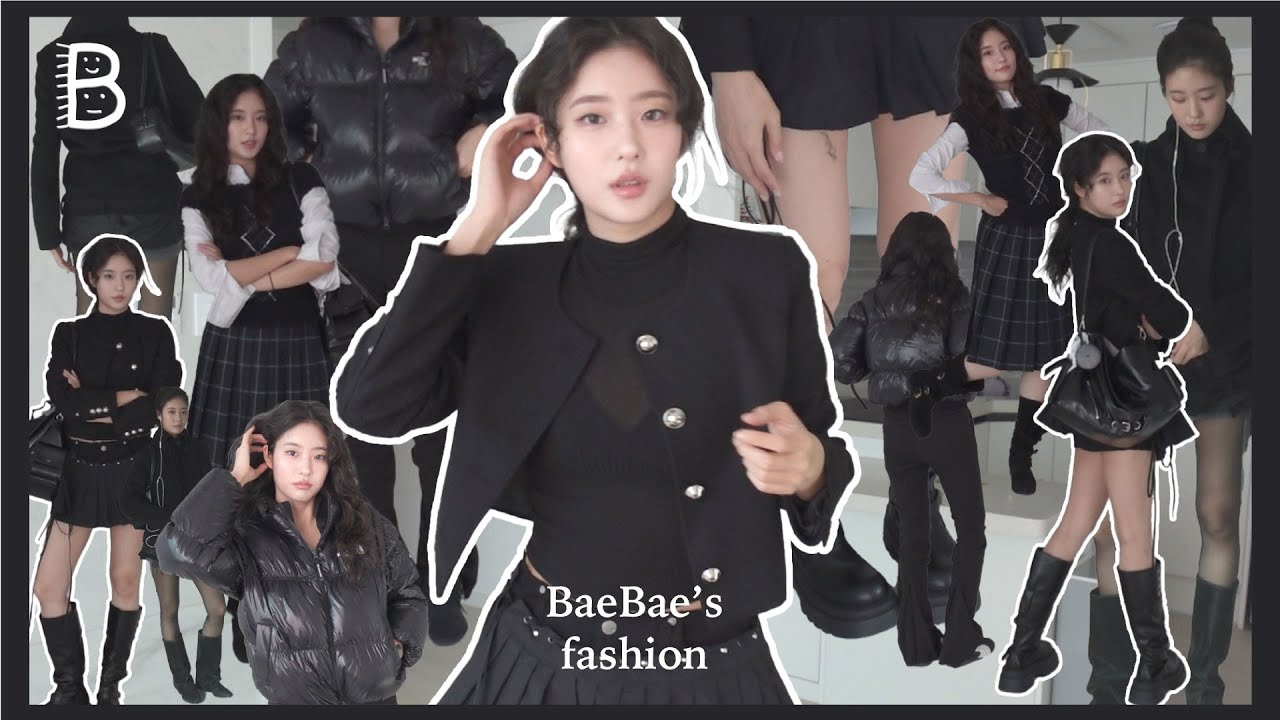 ENG) [아랫배] 올블랙 코디의 계절이 왔다. 지금 날씨에 딱인 겨울 무채색 룩북 OOTD VLOG/ What I wear in a week Black style