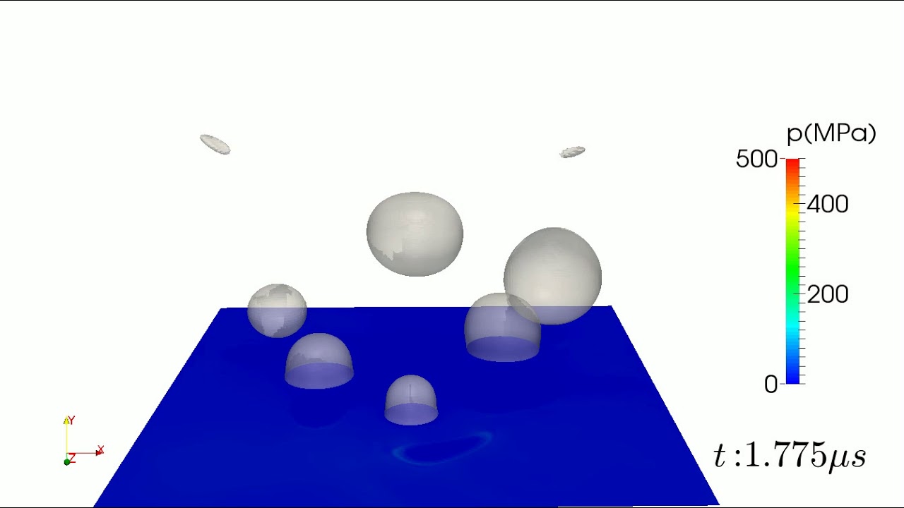 3D Vapor bubble cloud collapse