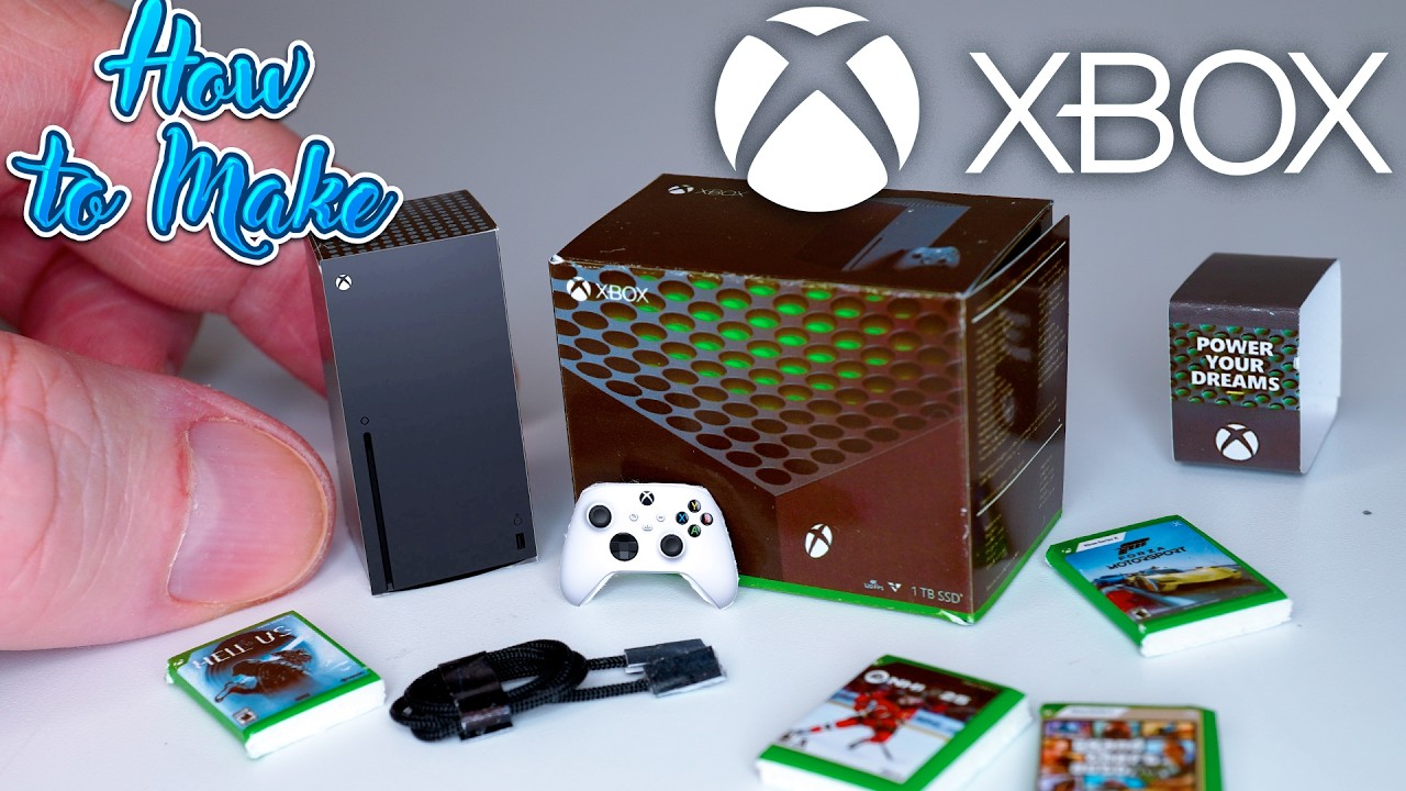DIY Miniature Xbox Series X from PAPER! Easy Paper Crafts for Barbie Dolls - 10 Minute Toy!