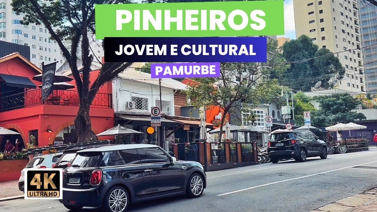 [4K] Pinheiros, São Paulo/SP. Um bairro descolado e em ascensão. Walking Tour ao longo do dia