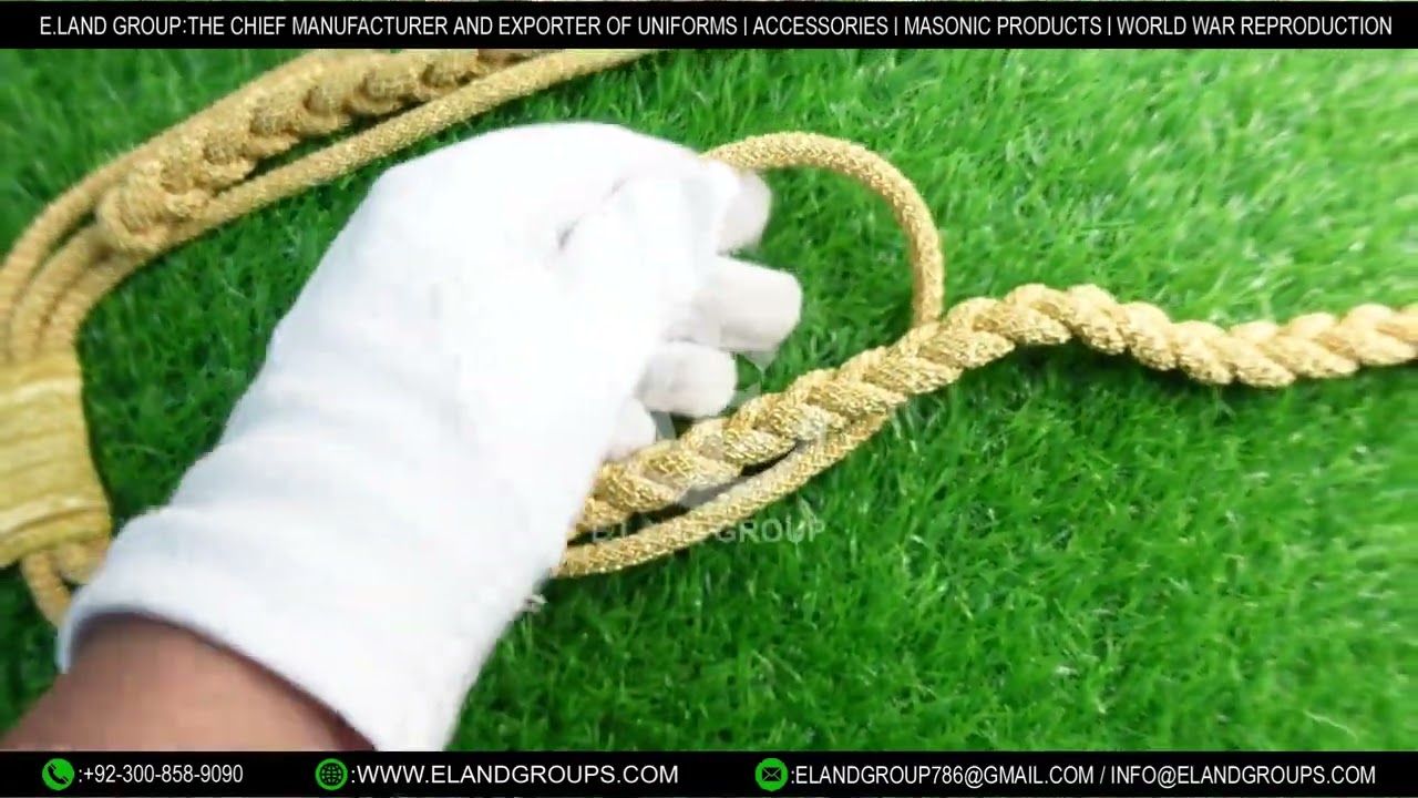 Custom Aiguillette Cords Shoulder, Ceremonial Bullion Wire Cord, Bullion Aiguillette Wholesale