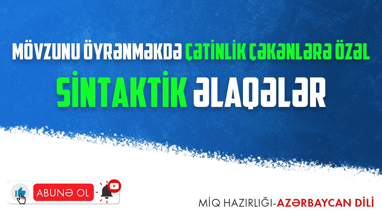 Sintaktik əlaqələr (