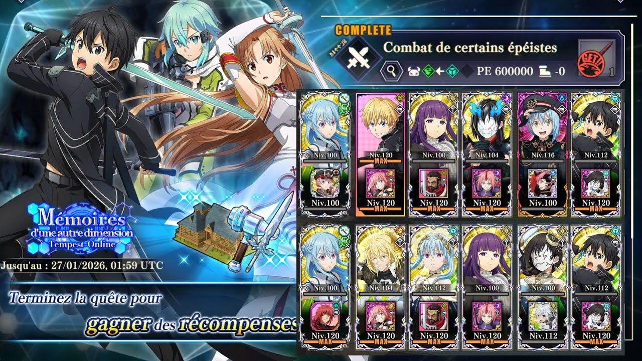 Slime Isekai Memories: mémoire d'une autre dimension, combat de certains épéistes (full missions)