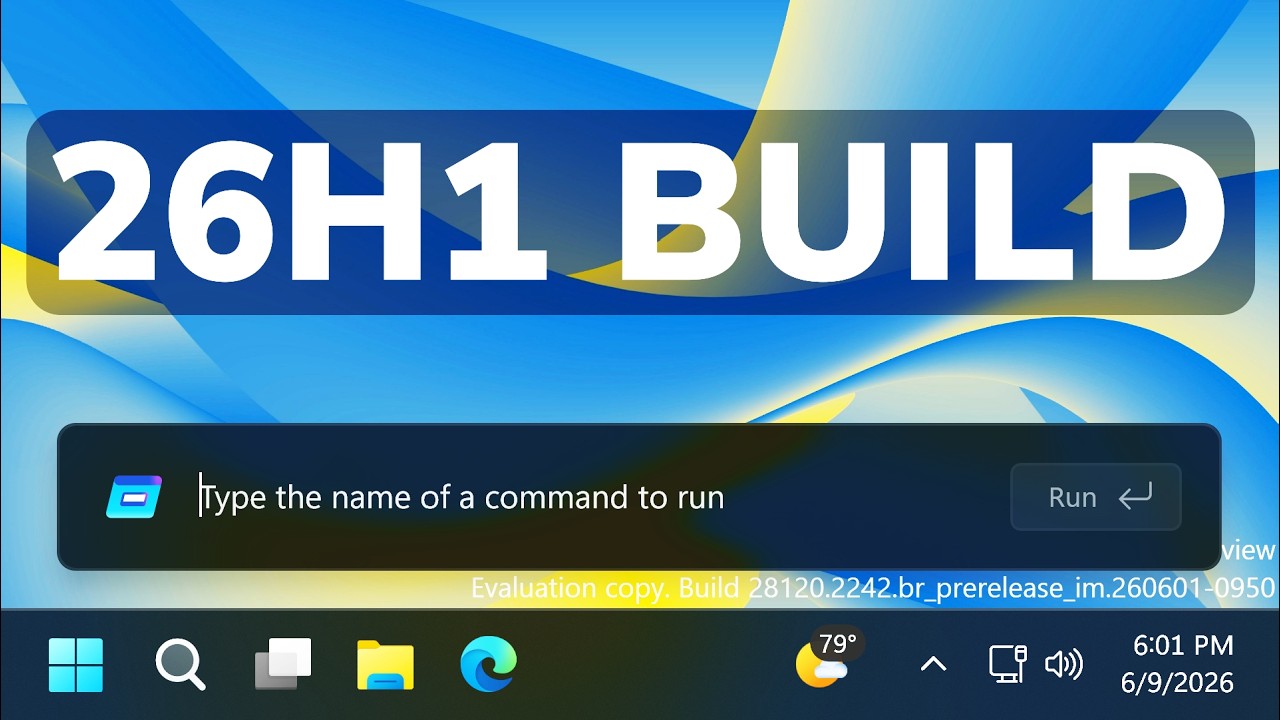 Новая сборка Windows 11 26H1 &mdash; новая анимация запуска и окно &laquo;Выполнить&raquo; в сборке 28120.2242 (Exp...