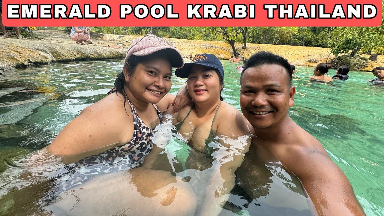 Swimming in “The Emerald Pool” Krabi Thailand 🇹🇭
