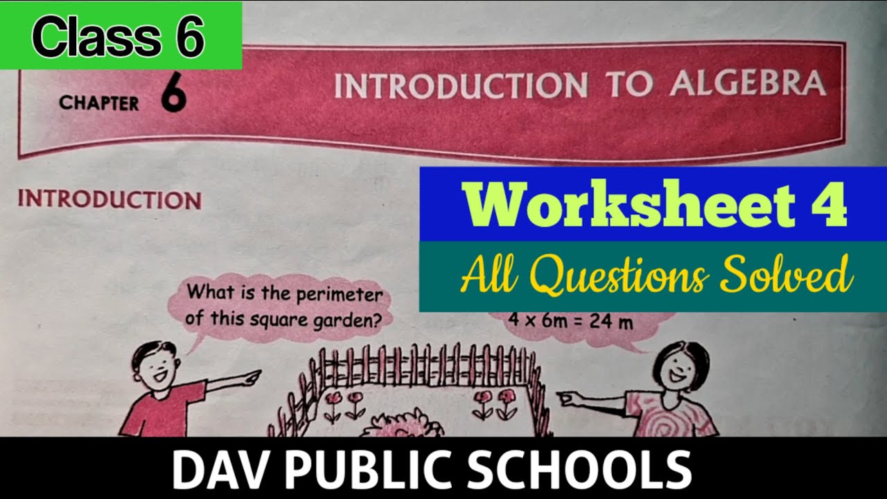DAV class 6 maths chapter 6 worksheet 4 all questions solved
