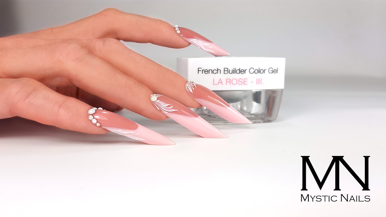 Mystic Nails -  How to Build the French part of extreme nails fast and easily