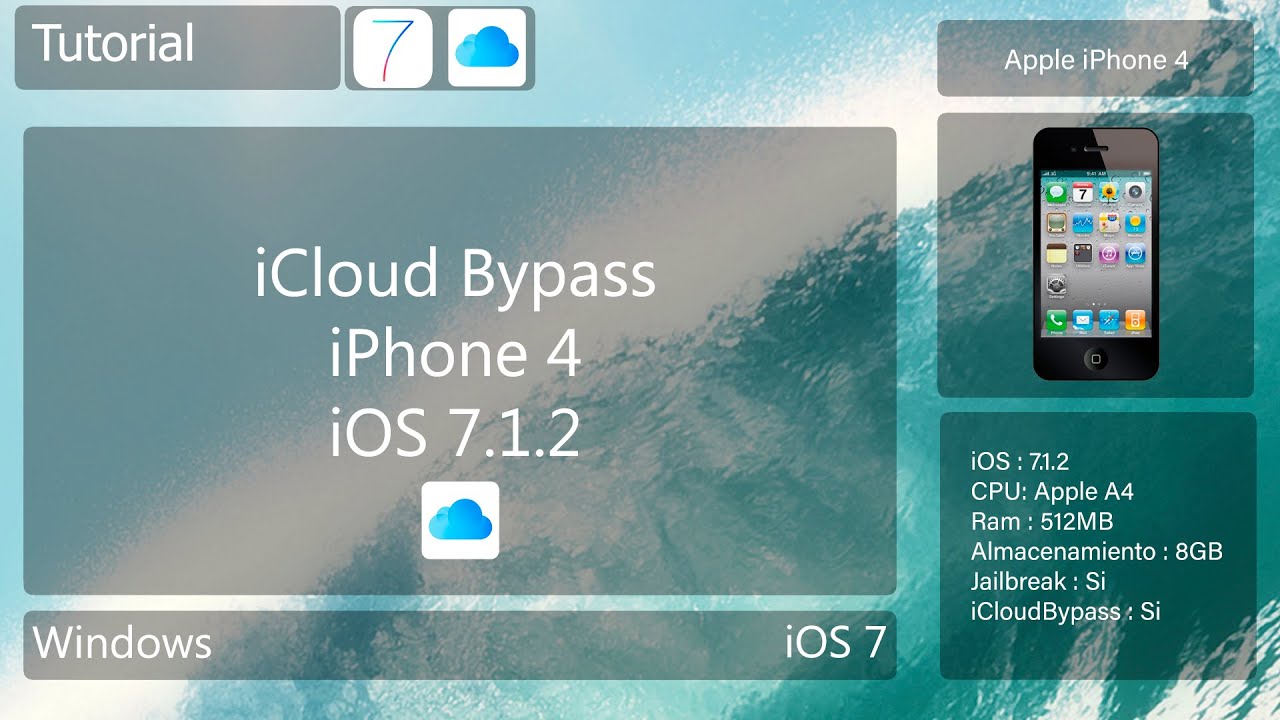iCloud Bypass - iOS 7.1.2 - Apple iPhone 4