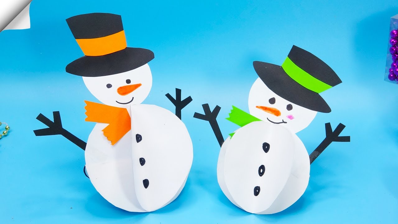 Moving christmas toys | How to make paper snowman | Christmas crafts 2022