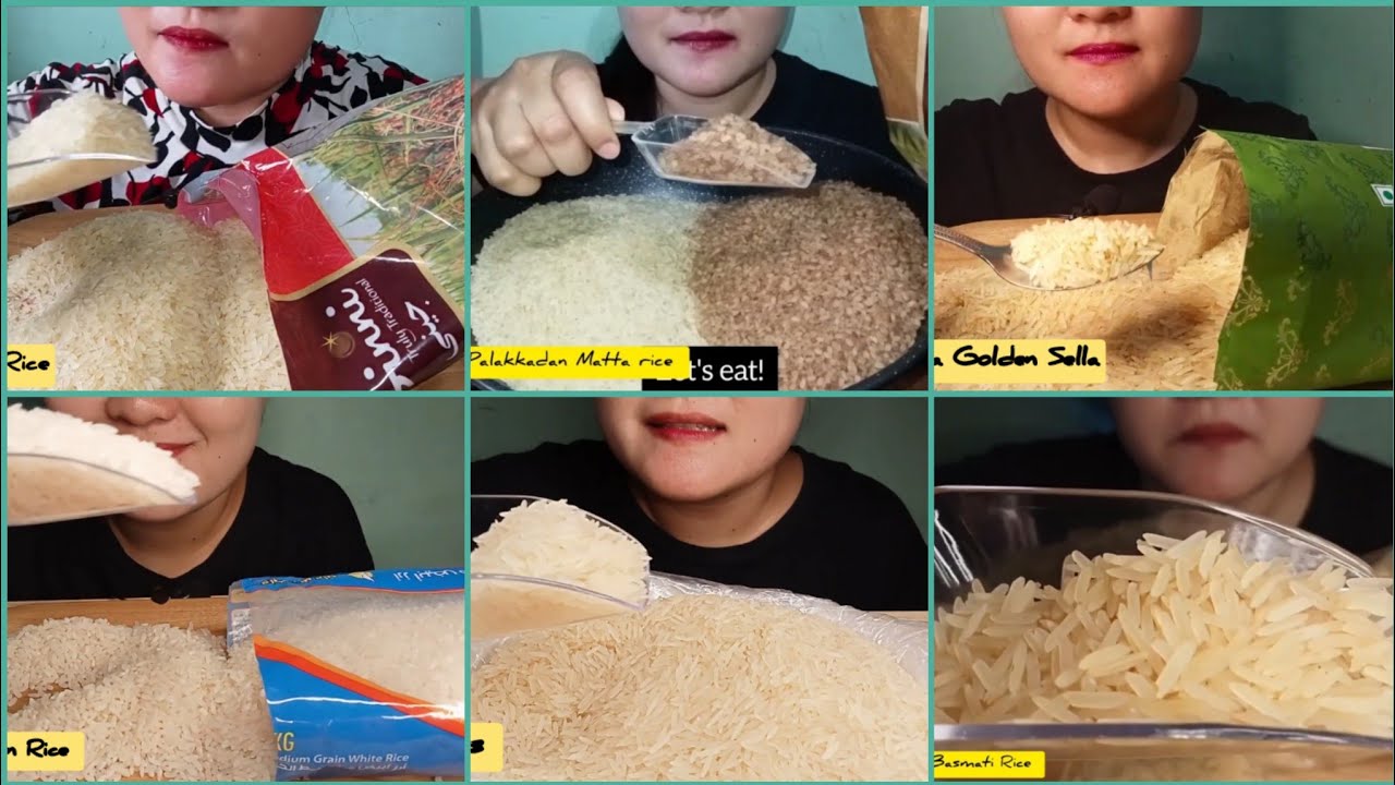 COMPILATION OF HARD RAW RICE EATING ASMR @Joylorna8