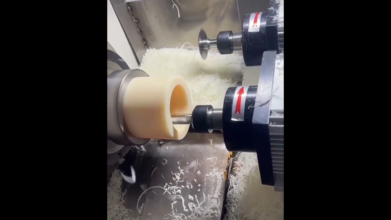 Wonderful CNC lathing! Nylon bush processing!