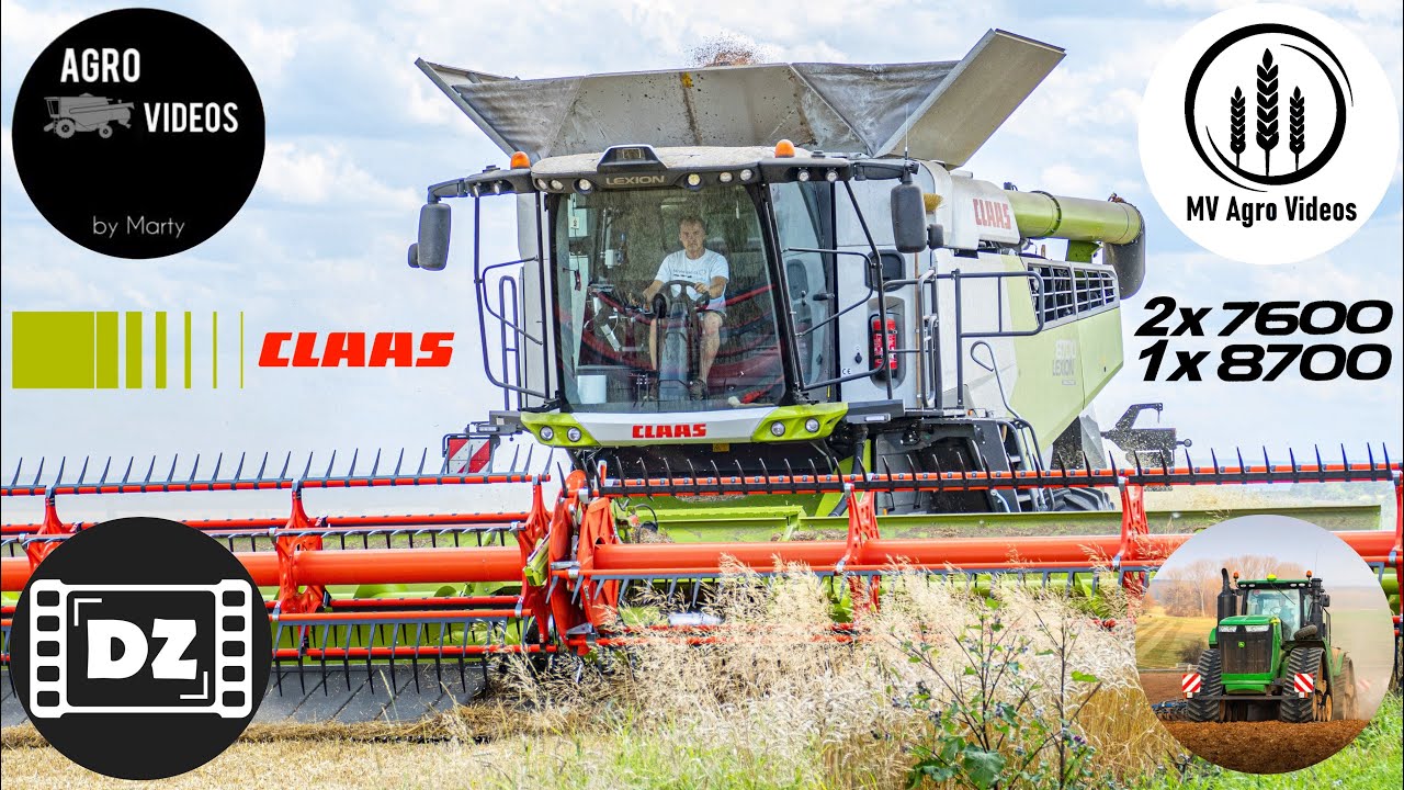 🟢🔴⚪️ 3x NEW CLAAS LEXION / 2x 7600 1x 8700 / 3x Convio 1080 /🌾 Žně Pšenice /🇨🇿 AGROSERVIS JaS s.r.o.