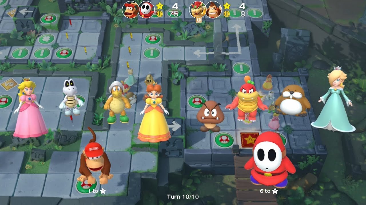 Super Mario Party Partner Party #337 Domino Ruins Treasure Hunt Diddy Kong & Shy Guy vs Bowser & DK