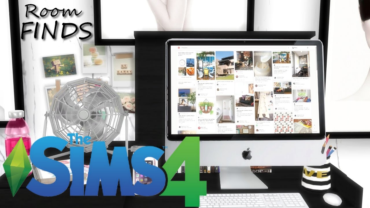 THE SIMS 4 l Room Finds WITH CC LIST! ( IMAC , IPHONE 6, MACBOOK, SHOE CLUTTER & MORE)