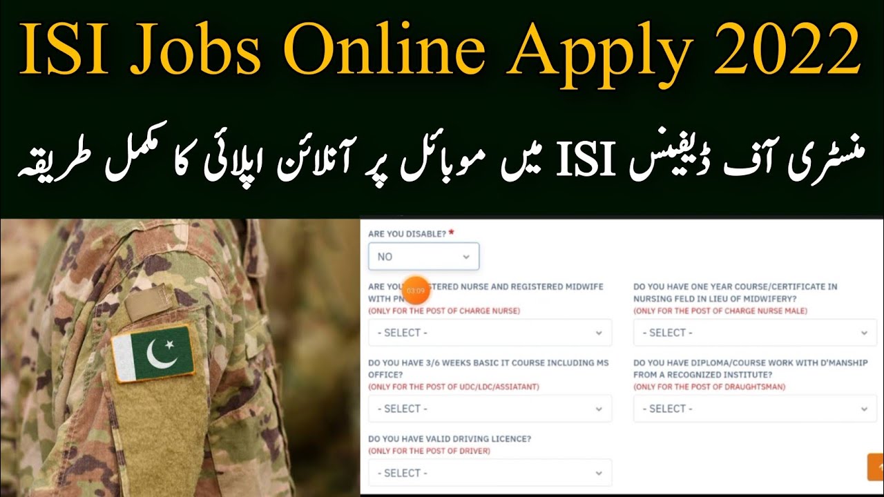 ISI Jobs Online Apply 2022 | How To Apply Online In MoD Jobs 2022 | Isi Online Registration Form