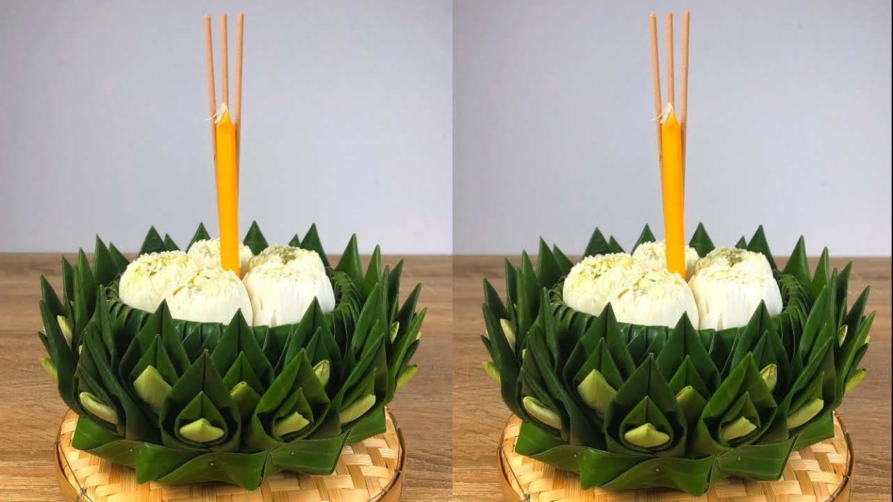 กระทงใบตอง แบบที่ 13 | DIY banana leaves | MeeDee DIY