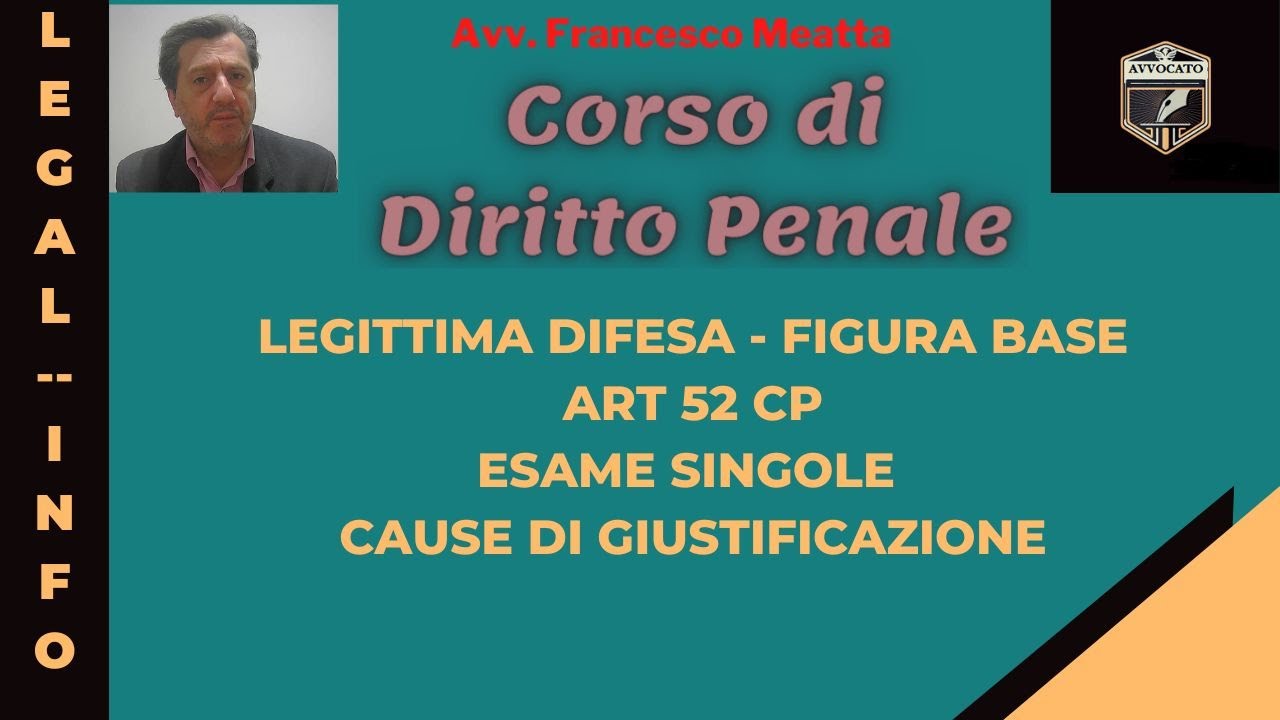 Legittima difesa - Figura base - Lezione diritto penale n.27