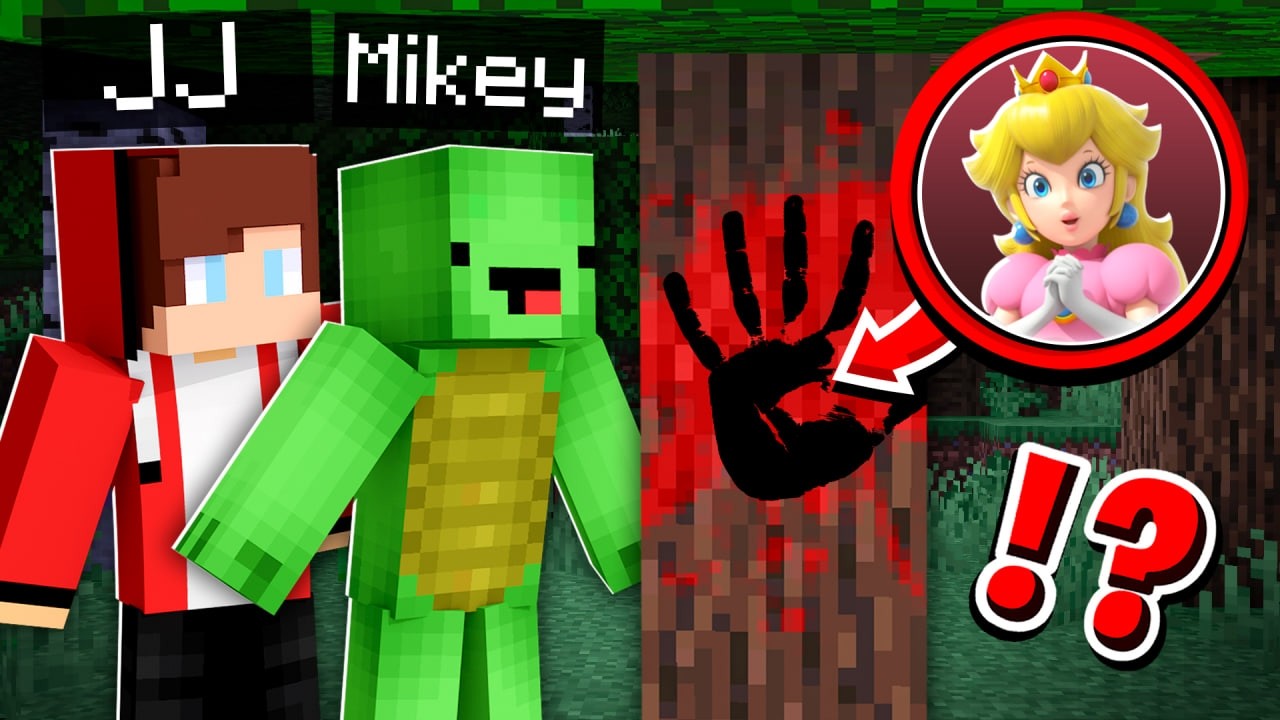 How JJ and Mikey Found The BIGGEST SCARY PEACH HANDPRINTS in Minecraft! - Maizen