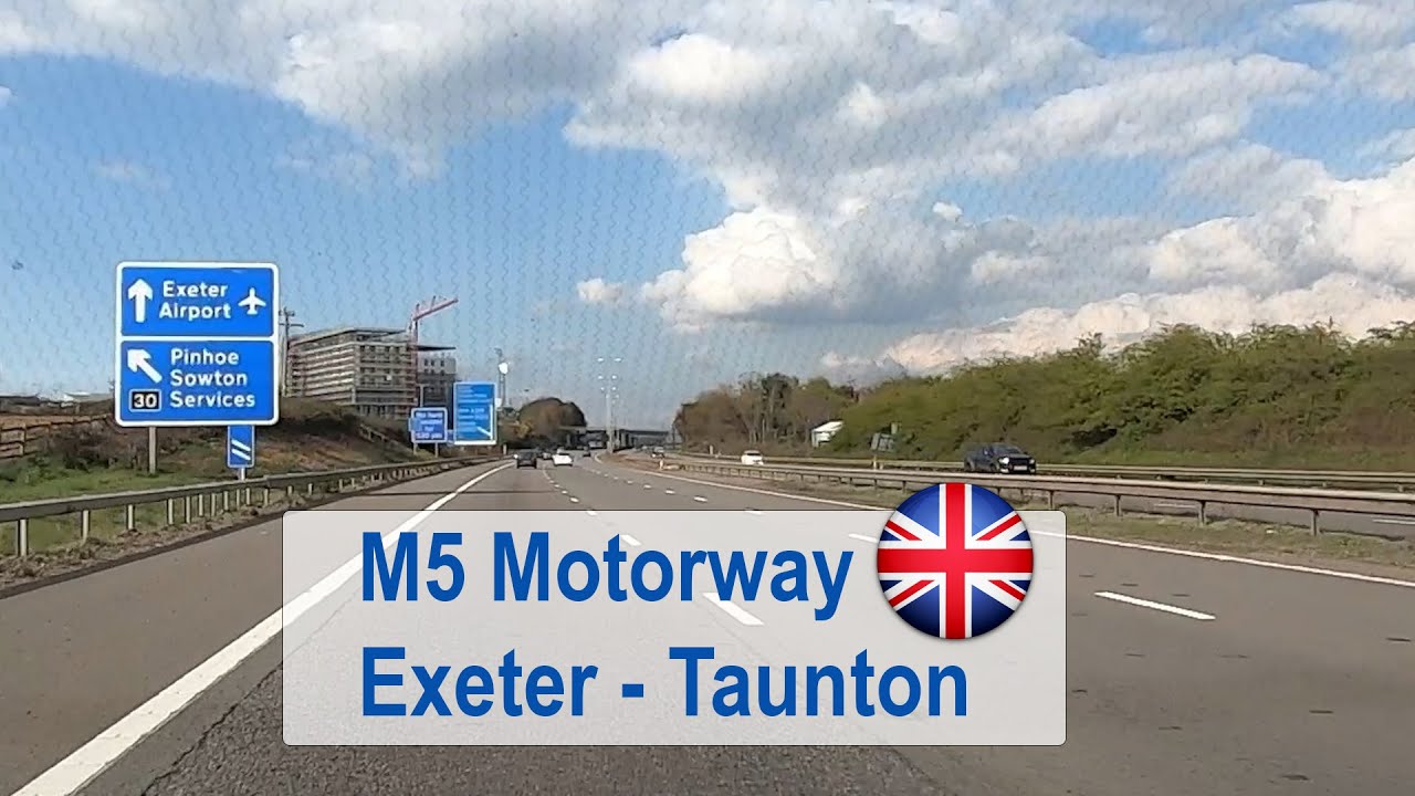🇬🇧 M5 Motorway drive between Exeter and Taunton - speed x3