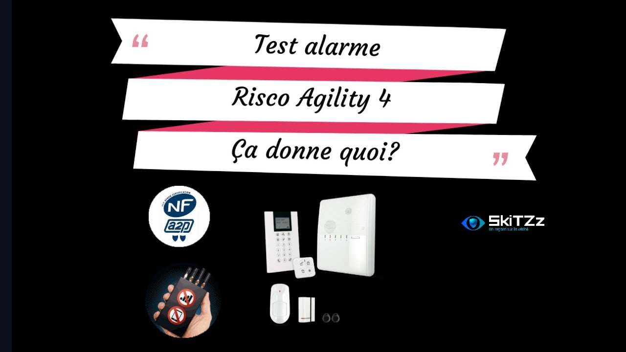 Je teste une alarme Risco Agility 4 en présence d'un brouilleur d'onde, alarme nfa2p radio bi bande