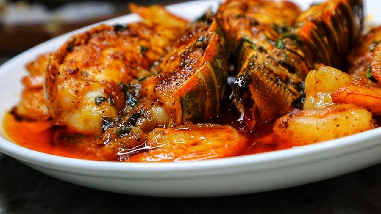 Garlic Butter Grilled Lobster Tail and Shrimp Recipe| Easy Lobster Tail Recipe