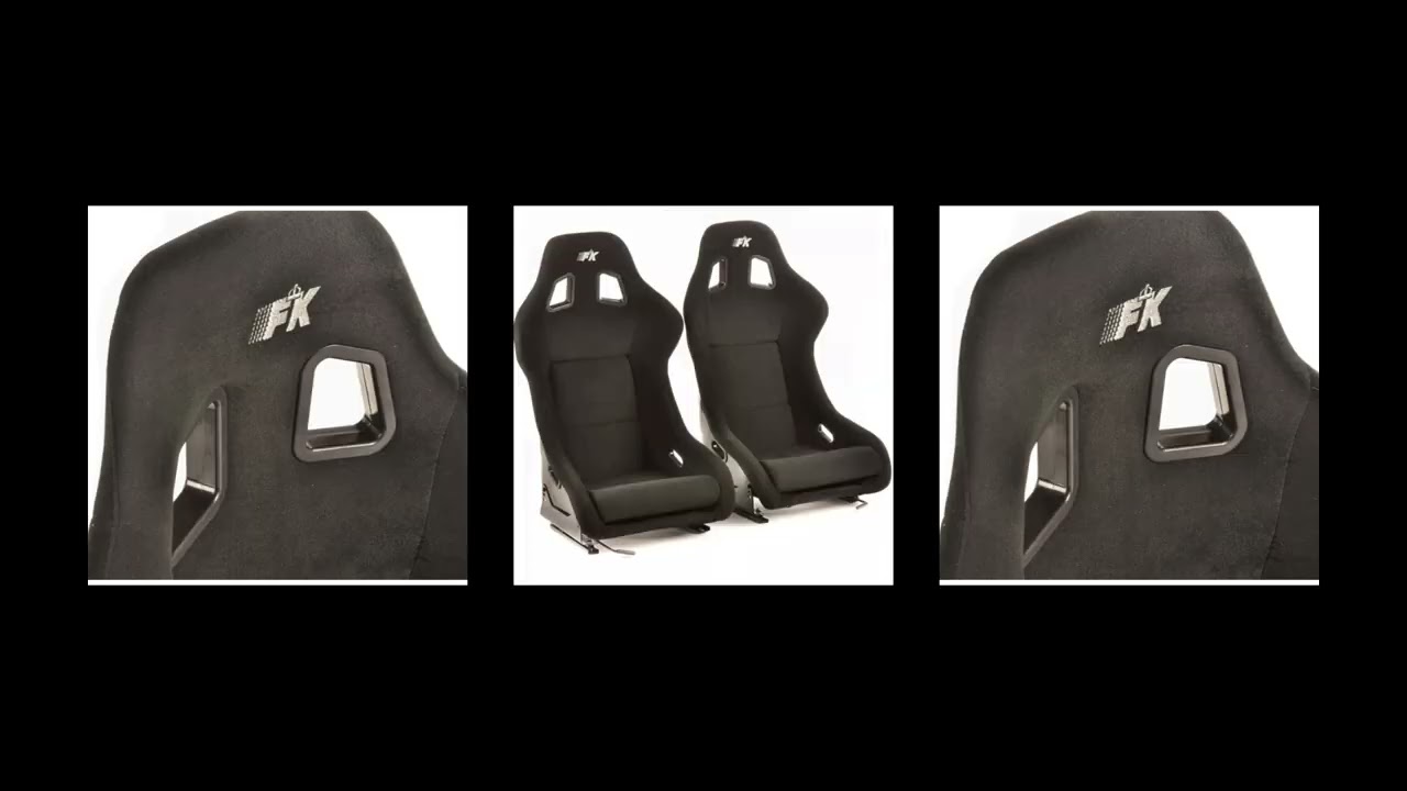 FK Universal Full Bucket Sports Seats Black - Fixed Back Track Drift Rally Style