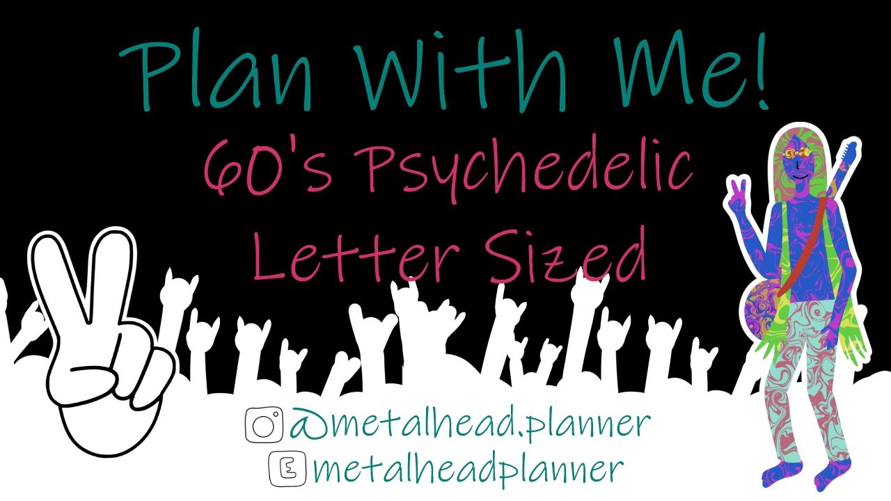 60's Psychedelic Plan With Me | Plain Paper Spread | Big Happy Planner | Metalhead Planner Stickers