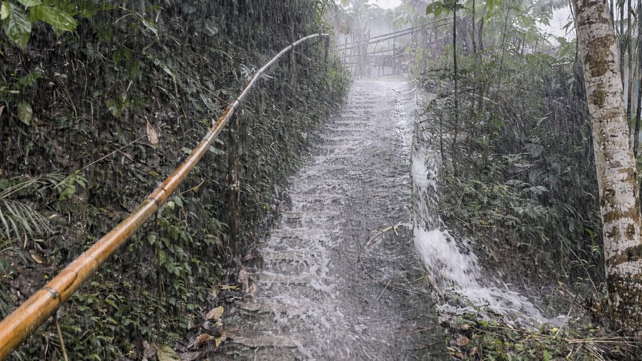 🔴 LIVE BRUTAL Downpour in Silent Village 🌧️ Instant Sleep Sounds