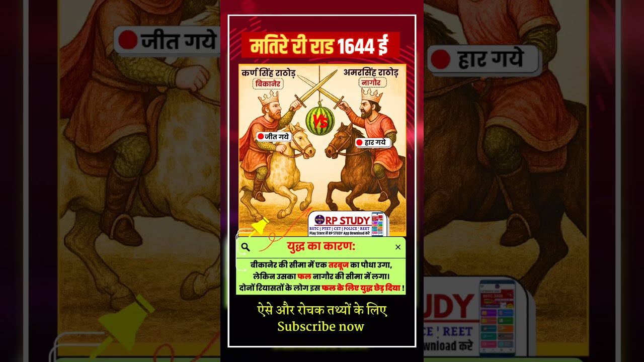 मतिरे री राड युद्ध के बारे में सम्पूर्ण जानकारी | rp Study #gk