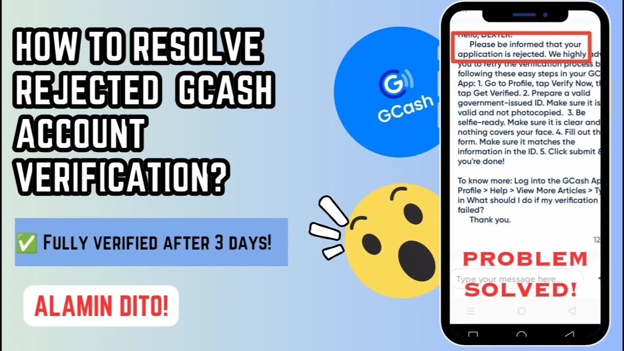HOW TO RESOLVE REJECTED GCASH ACCOUNT VERIFICATION 2023 | HR LEAH G