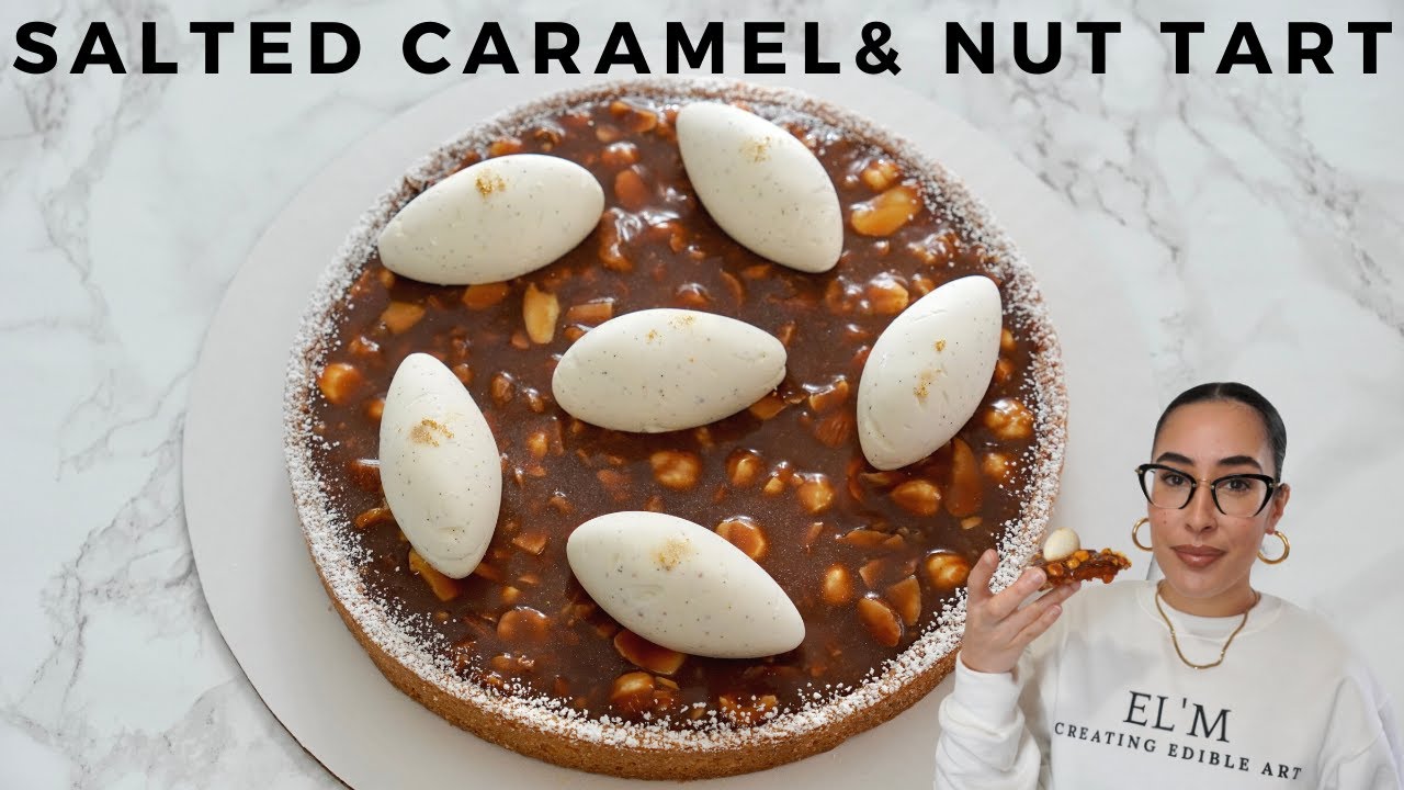 Salted Caramel & Mixed Nut Tart *Flourless* | Professional Pastry Chef Makes