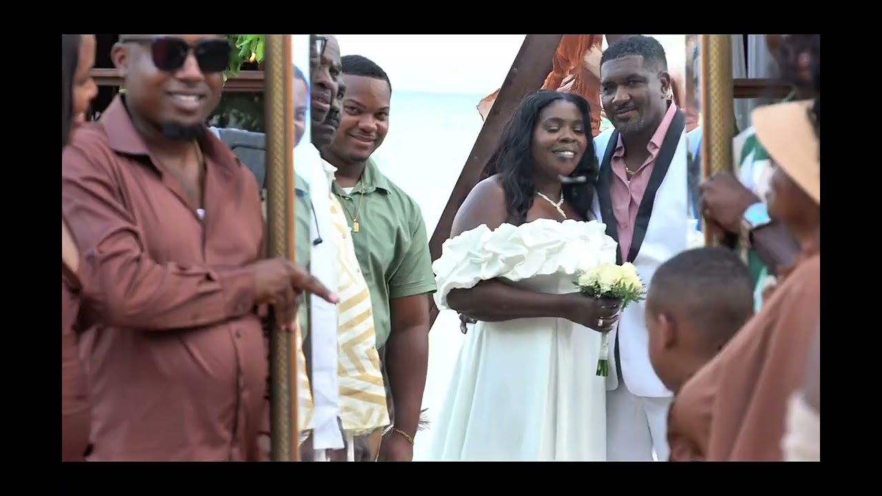A lifetime of love. D&J ties the knot on a sunset beach